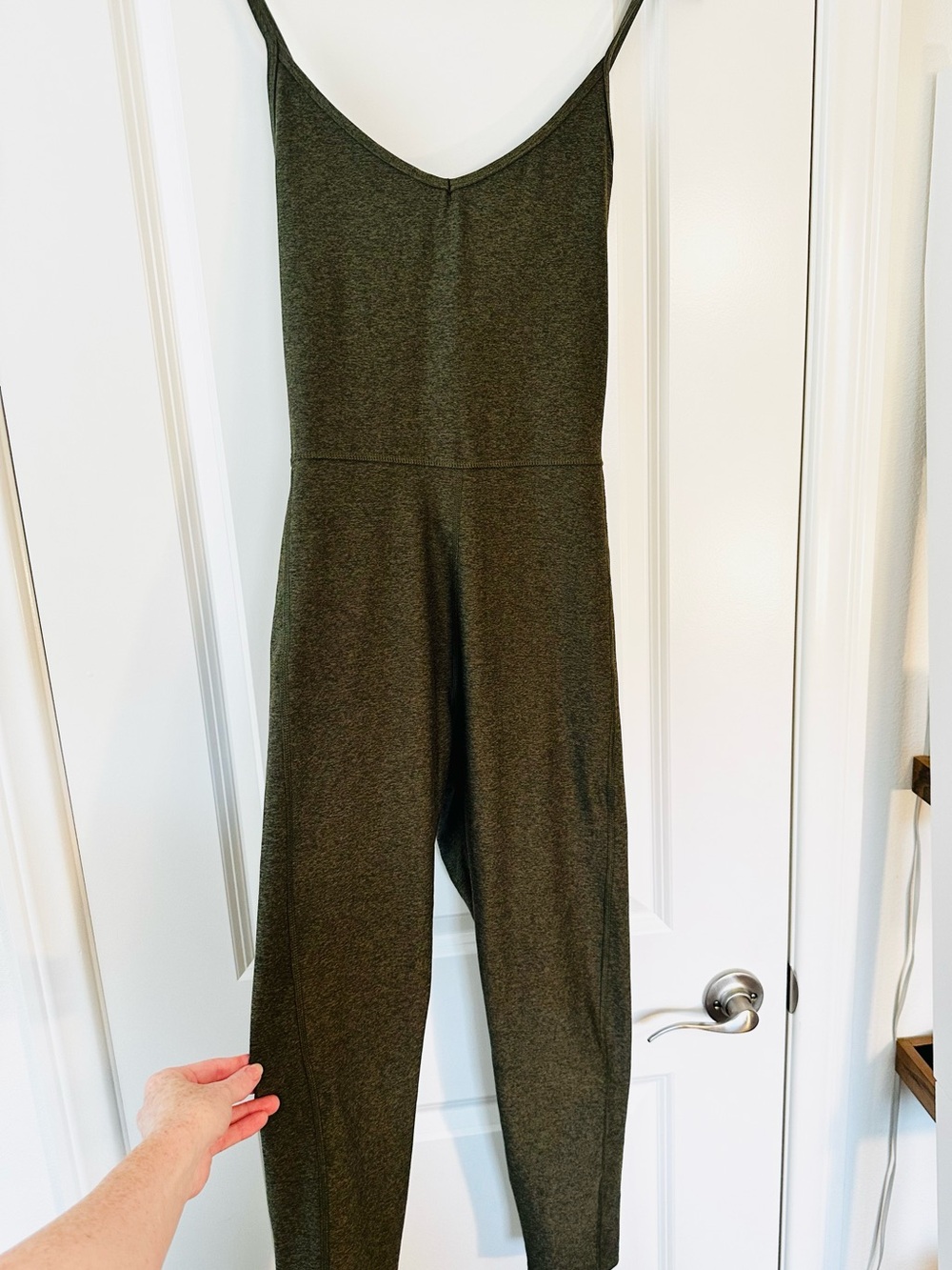Old Navy Active Olive Green Yoga Jumpsuit Built-In Bra Athleisure - Picture 2 of 10
